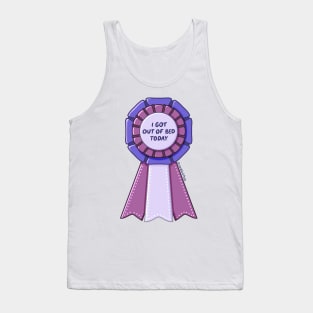 I got out of bed today ribbon Tank Top